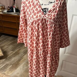 Chic Red Leaf Pattern Women's Dress